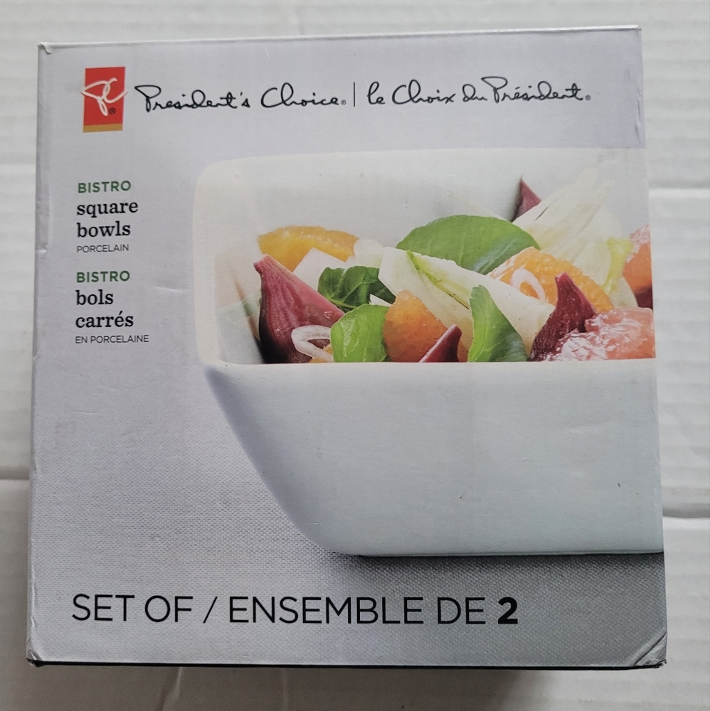 President's Choice Set Of 2 Bistrore Bowls Porcelain